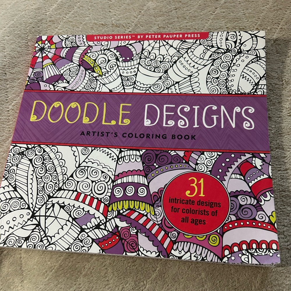 Doodle Designs/Kaleidoscope Artist's Coloring Books & 30 Premium Colored Pencils